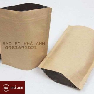 Túi Zip 2 mặt giấy đáy đứng đựng hạt cafe