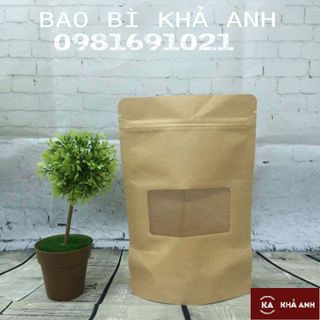 Túi Zip Giấy Kraft đáy đứng Có Cửa Sổ - đựng các loại hạt khô