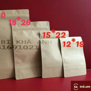 TÚI ZIP 2 MẶT GIẤY NÂU - ĐỰNG CÁC LOẠI HẠT KHÔ