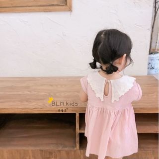 Váy cố đính hoa thêu bé gái