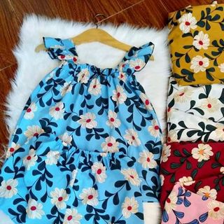 Đồ bộ katê lụa tay cánh tiên mẫu hoa nổi