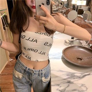 áo ống cúp ngực in chữ họa tiết 19k