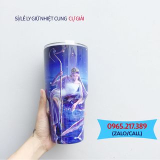 Ly giữ nhiệt cung hoàng đạo kèm túi ống hút