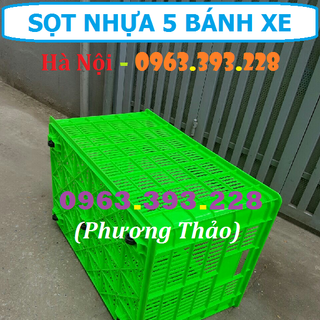 Sọt nhựa thu hoạch nông sản Sọt nhựa kéo hàng nặng Sọt 5 bánh xe giá sỉ