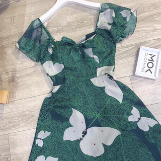 Đầm chiffon họa tiết