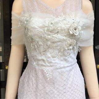 ĐẦM BODY KHOÉT VAI ĐÍNH HOA