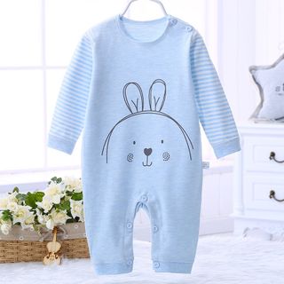 Áo liền quần cho bé cotton thun thoáng mát hình mặt cười đáng yêu 113