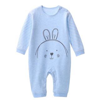 Áo liền quần cho bé cotton thun thoáng mát hình mặt cười đáng yêu 113