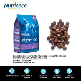 Canada Nutrience Original Thức Ăn Cho Giống Chó Kích Thước Trung Bình Lớn Bao 11kg - Thịt Cừu Rau Củ Trái Cây Tự Nhiên giá sỉ