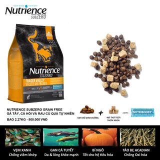 Canada Nutrience Subzero Thức Ăn Hạt Cho Mèo Bao 5kg - Thịt Gà Cá Hồi Cá Tuyết Cá Trích Rau Củ Trái Cây Tự Nhiên