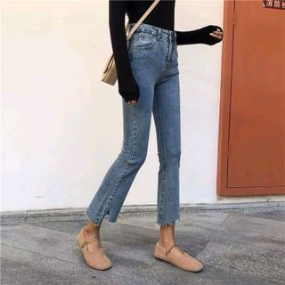 Quần Jeans Nữ Ống Loe Xanh Có Size Lớn