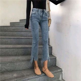 Quần Jeans Nữ Ống Loe Xanh Có Size Lớn