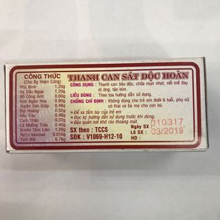Tên Sản phẩm Sát độc hoàn hiệu ông tiên THUỐC GIẢI ĐỘC GAN