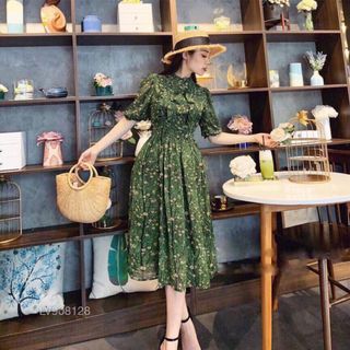 Đầm hoa chất liệu đũi hoa Free size dưới 55k