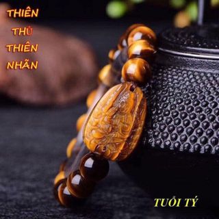 Vòng tay phật hộ mệnh đá mắt hổ size 10ly