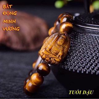 Vòng tay phật hộ mệnh đá mắt hổ size 10ly