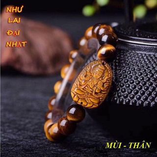 Vòng tay phật hộ mệnh đá mắt hổ size 10ly