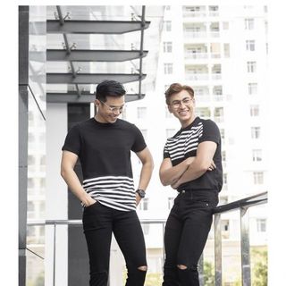 Áo thun Nam Cộc Tay Stripe Mix Tees giá sỉ​