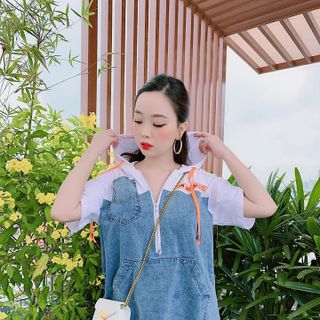 ĐẦM DENIM PHỐI THUN