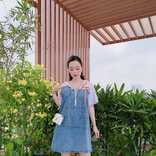 ĐẦM DENIM PHỐI THUN