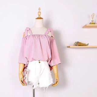Áo trễ vai cột nơ kate