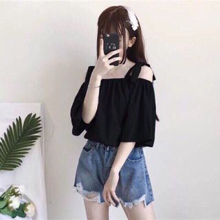 Áo trễ vai cột nơ kate