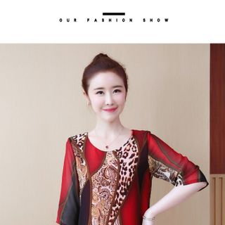 ĐẦM SUÔNG VOAN IN HỌA TIẾT DA BEO PHỐI MÀU D3062 195 kèm dây cột eo