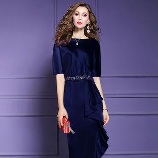 ĐẦM ÔM PHI LỤA CÁCH ĐIỆU SANG TRỌNG D3052 255 hàng cao cấp