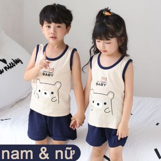 Bộ đồ cho bé trai hình thú chất liệu thun cotton tháng mát 105