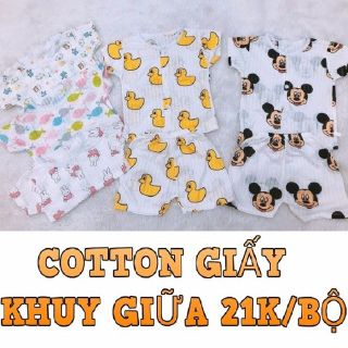 QUẦN ÁO SƠ SINH BỘ COTTON GIẤY DÀI TAY MỀM ĐẸP VẢI GIÁ XUẤT XƯỞNG