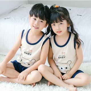 Bộ đồ cho bé gái hình thú chất liệu thun cotton tháng mát 105