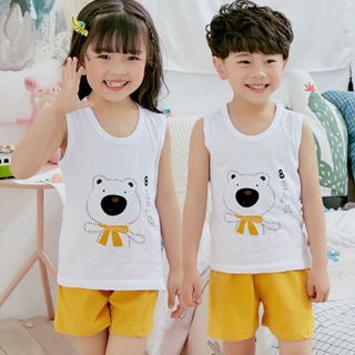 Bộ đồ cho bé gái hình thú chất liệu thun cotton tháng mát 103 giá sỉ