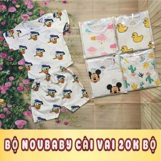 QUẦN ÁO SƠ SINH COTTON GIẤY CỘC TAY NOUBABY KHUY GIỮA MỀM ĐẸP MÁT GIÁ XUẤT XƯỞNG MIỄN PHÍ SHIP