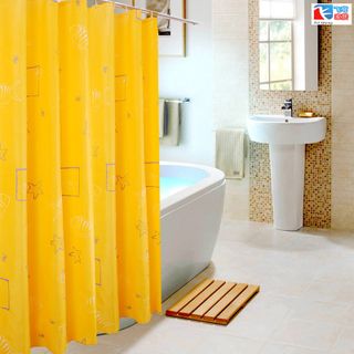 Màn Treo Nhà Tắm Cao Cấp Vải Dày Chống Nước 1m8x2m - nền vàng