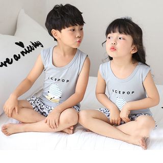 Bộ đồ cho bé trai hình thú chất liệu thun cotton tháng mát 104