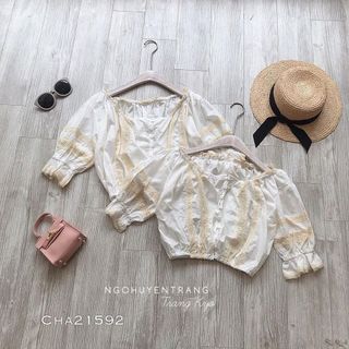 ÁO TRỄ VAI PHỐI REN