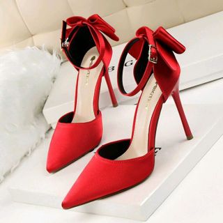 Giày cao gót nơ quai cổ chân