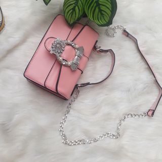 Túi đeo chéo nữ hoạ tiết bông hoa đính đá