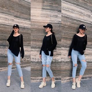 ÁO THUN TAY DÀI DÂY LƯNG