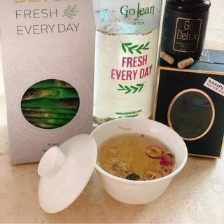 Trà giảm cân golean mẫu mới godetox và trà hoa