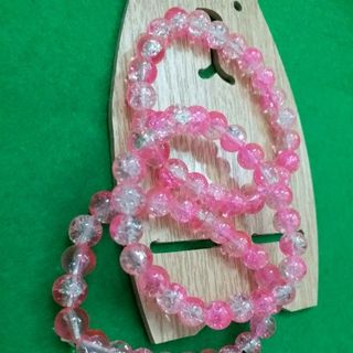 Vòng tay đá tuyết 8li màu hồng