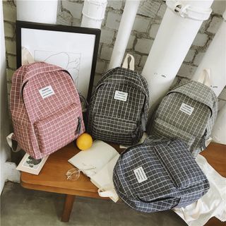 Ba lô đi học nữ caro