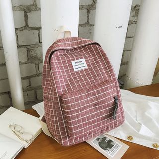 Ba lô đi học nữ caro