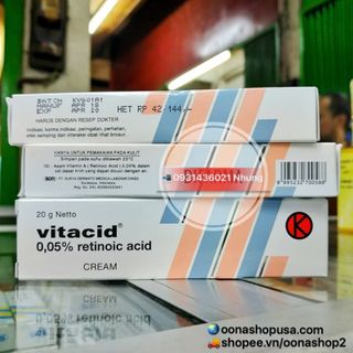 Kem Vitacid 005 Kem Tretinoin 005 Kem Retin A 005 Trị Mụn Ngăn Ngừa Lão Hoá Da