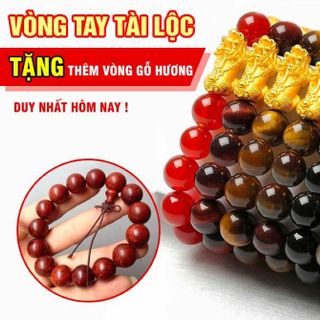 Vòng tay đá mix tỳ hưu mạ vàng cao cấp aize 10 ly