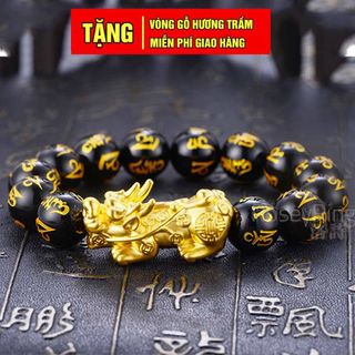 Vòng tay đá mix tỳ hưu mạ vàng cao cấp aize 10 ly