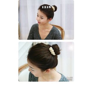Buộc tóc ngọc trai xinh xắn đơn giản