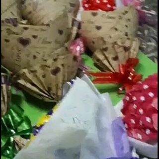 bó hoa giấy gấm gió handmade