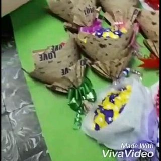 bó hoa giấy gấm gió handmade