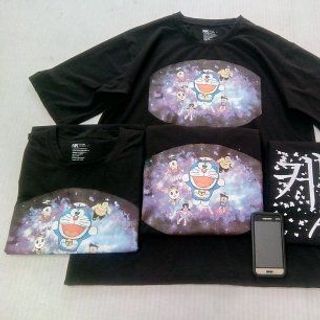 Áo thun Unisex đen Doreamon full Galaxy